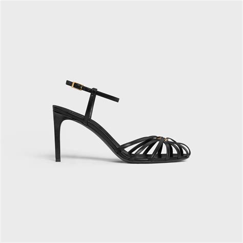 celine triomphe sandal in lambskin black|celine triomphe sandals size chart.